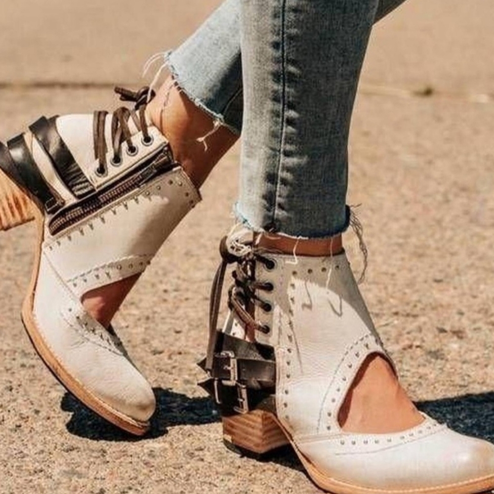 Freebird By Steven Desert White Multi Ankle Boots Size 8